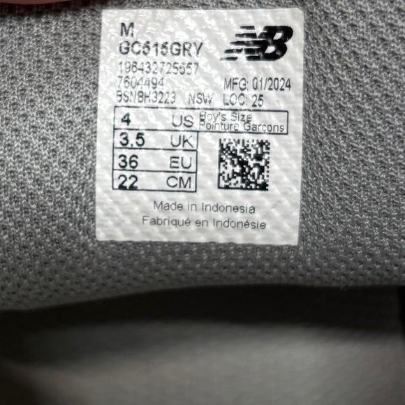 Kids New Balance 515 Gray Sneakers size 4 - Picture 12 of 12